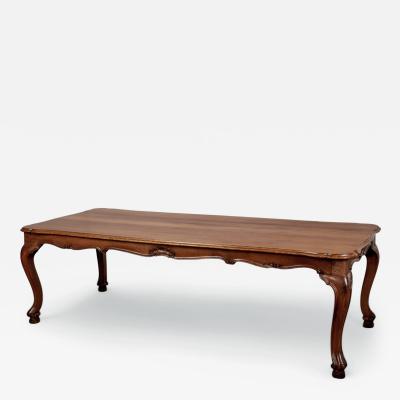 Italian Rococo Style Hand carved European Walnut Fruitwood Farm library Table