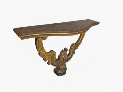 Italian Rococo Style Painted Console Table