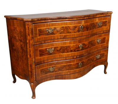 Italian Rococo Walnut Commode