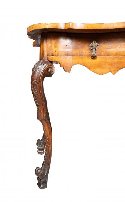 Italian Rococo Walnut Console Table