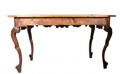 Italian Rococo Walnut Console Table