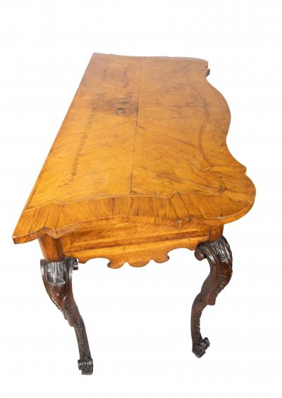 Italian Rococo Walnut Console Table