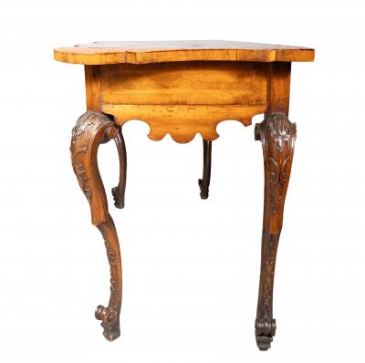 Italian Rococo Walnut Console Table