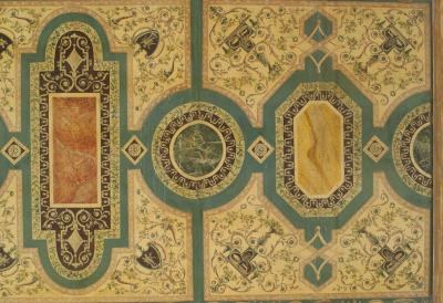 Italian Roman Neoclassic Faux Marble and Iron Coffee Table