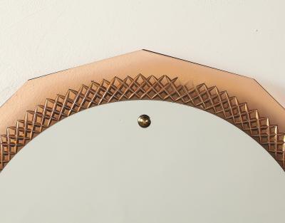 Italian Rose Gold Glass Wall Mirror circa 1950