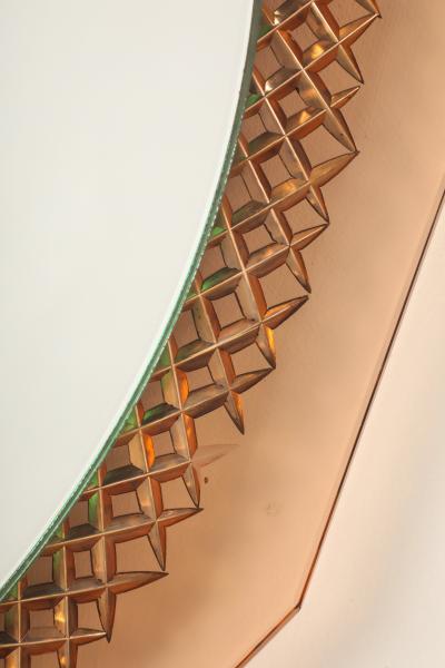 Italian Rose Gold Glass Wall Mirror circa 1950