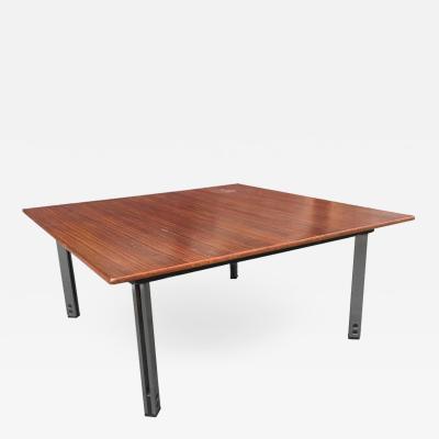 Italian Rosewood and Aluminum Low Coffee Table