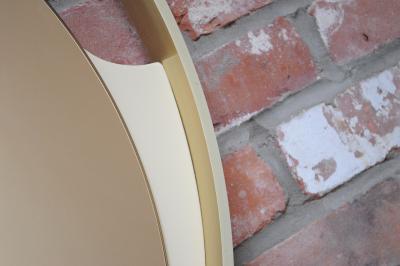 Italian Round Aluminum Architectural Wall Mirror with Bronzed Glass by Rimadesio
