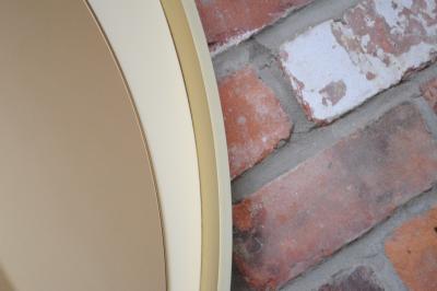 Italian Round Aluminum Architectural Wall Mirror with Bronzed Glass by Rimadesio