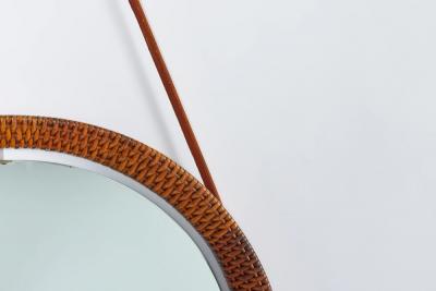 Italian Round Wicker Mirror