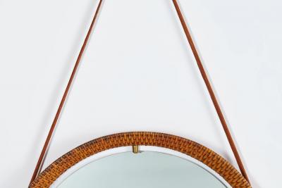 Italian Round Wicker Mirror
