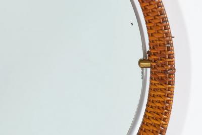 Italian Round Wicker Mirror