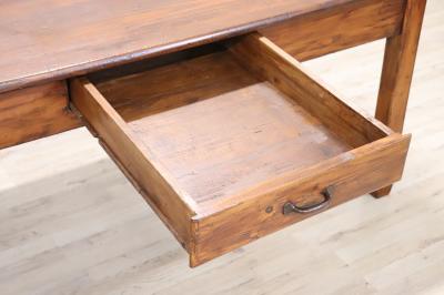 Italian Rustic Kitchen Table or Writing Table in Fir Wood Restored