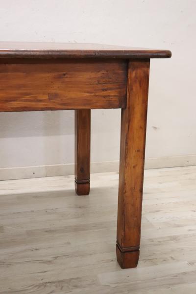 Italian Rustic Kitchen Table or Writing Table in Fir Wood Restored