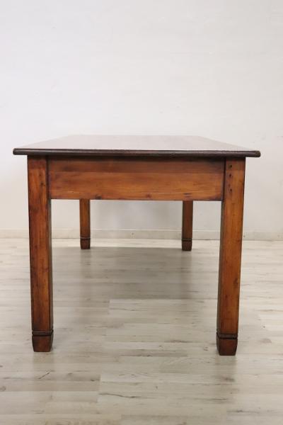 Italian Rustic Kitchen Table or Writing Table in Fir Wood Restored