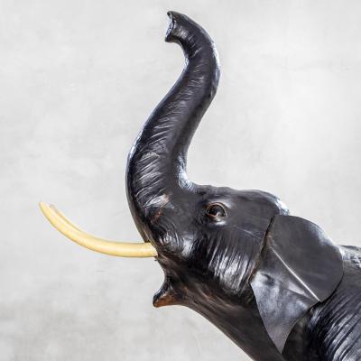 Italian School Italian Sculpture Elephant in Papier Mache and Faux Leather 60s