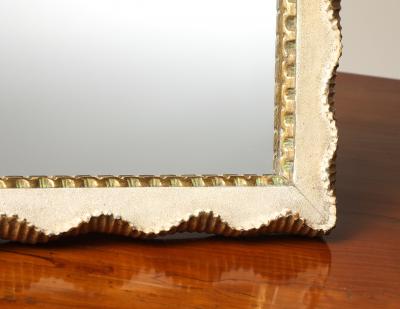 Italian Sculptural Carved Gilt Wood Table Vanity Mirror circa 1950