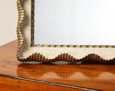 Italian Sculptural Carved Gilt Wood Table Vanity Mirror circa 1950