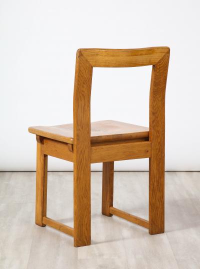 Italian Set of Four Rustic Oak Dining Chairs
