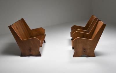 Italian Settee in Stained Beech 1940s