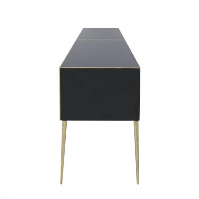 Italian Sideboard Made of Solid Wood and Covered with Colored Glass 1950s