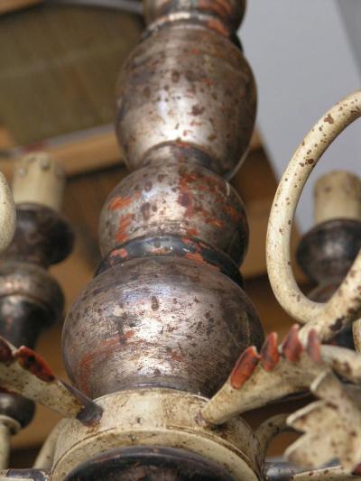 Italian Silver Giltwood Chandelier