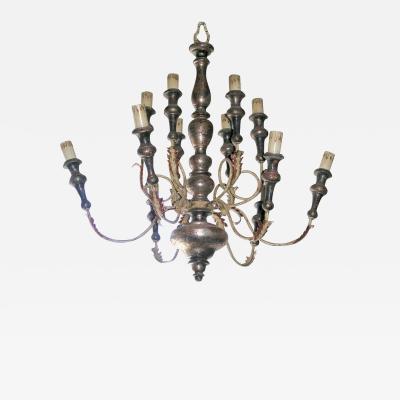 Italian Silver Giltwood Chandelier