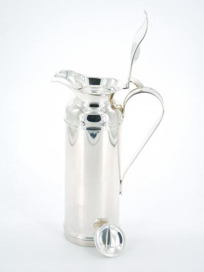 Italian Silver Plated Insulated Interior Hot Cold Beverage Thermos