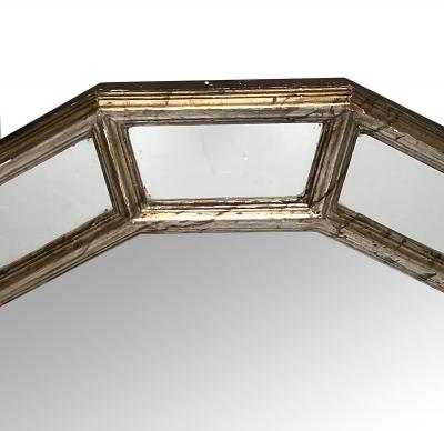 Italian Silver leafed Giltwood Dodecagon Mirror