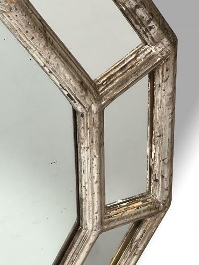 Italian Silver leafed Giltwood Dodecagon Mirror