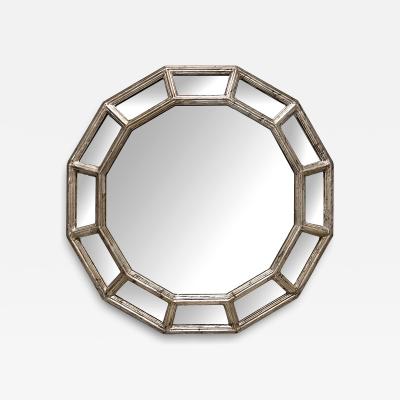 Italian Silver leafed Giltwood Dodecagon Mirror