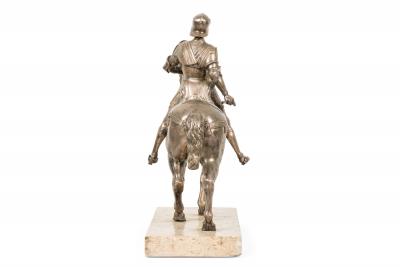 Italian Silvered Bronze Equestrian Figure