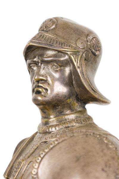 Italian Silvered Bronze Equestrian Figure