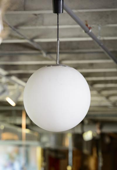 Italian Single Opaline Ball Hanging Fixture 70s