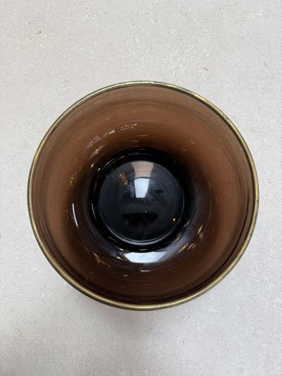Italian Smoked Glass Bar Set with Ice Bucket and Tumblers 1970s