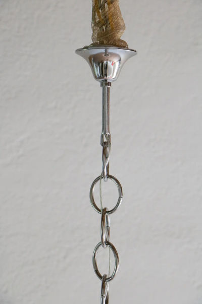 Italian Space Age Ball Pendant Lamp Attributed to Mazzega 1970s