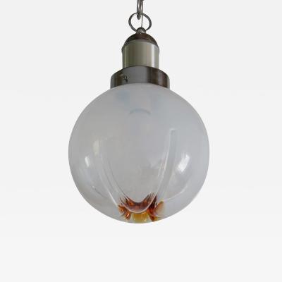 Italian Space Age Ball Pendant Lamp Attributed to Mazzega 1970s