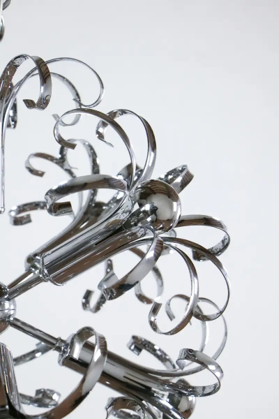 Italian Space Age Chrome Sputnik Chandelier Pendant Lamp 1970s
