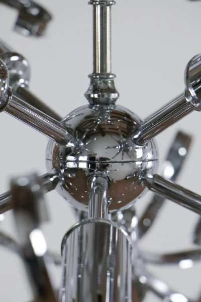 Italian Space Age Chrome Sputnik Chandelier Pendant Lamp 1970s