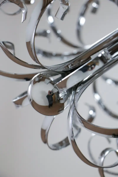 Italian Space Age Chrome Sputnik Chandelier Pendant Lamp 1970s