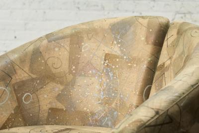 Italian Split Back Barrel Chairs 1970