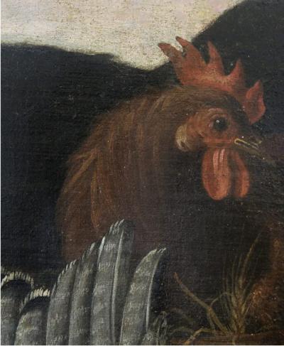 Italian Still Life Painting of a Cat with Game