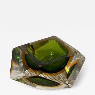 Italian Submerged Green Glass Ashtray 1960s