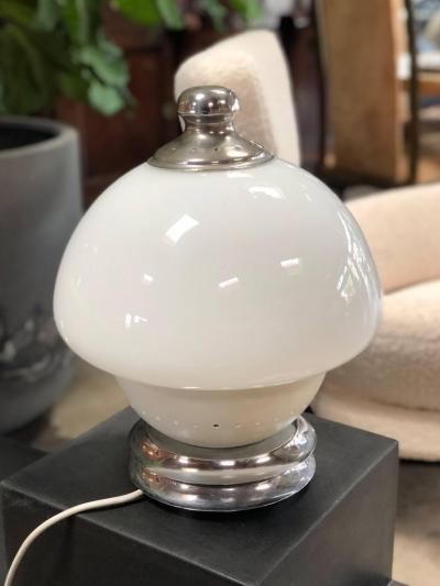 Italian Table Lamp 1960s Double White Orb