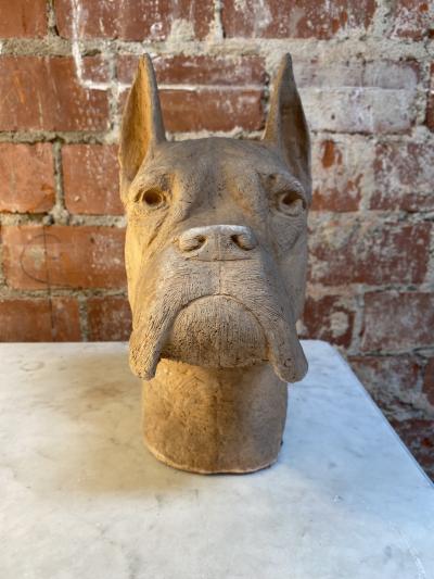 Italian Terracotta Cane Corso Sculpture 1980