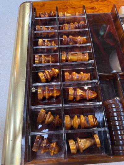 Italian Tortoiseshell Lucite Chess Set