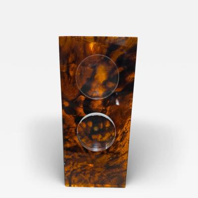 Italian Tortoiseshell Lucite Double Picture Frame 1970s