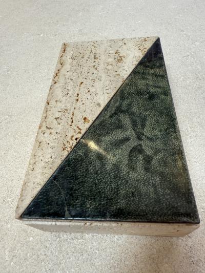 Italian Travertine and Marble Box 1970s