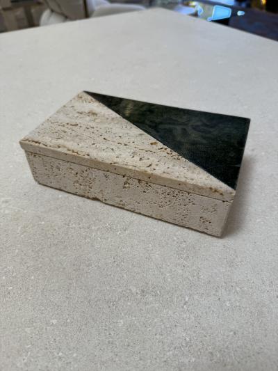 Italian Travertine and Marble Box 1970s