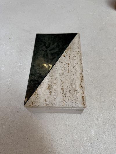 Italian Travertine and Marble Box 1970s